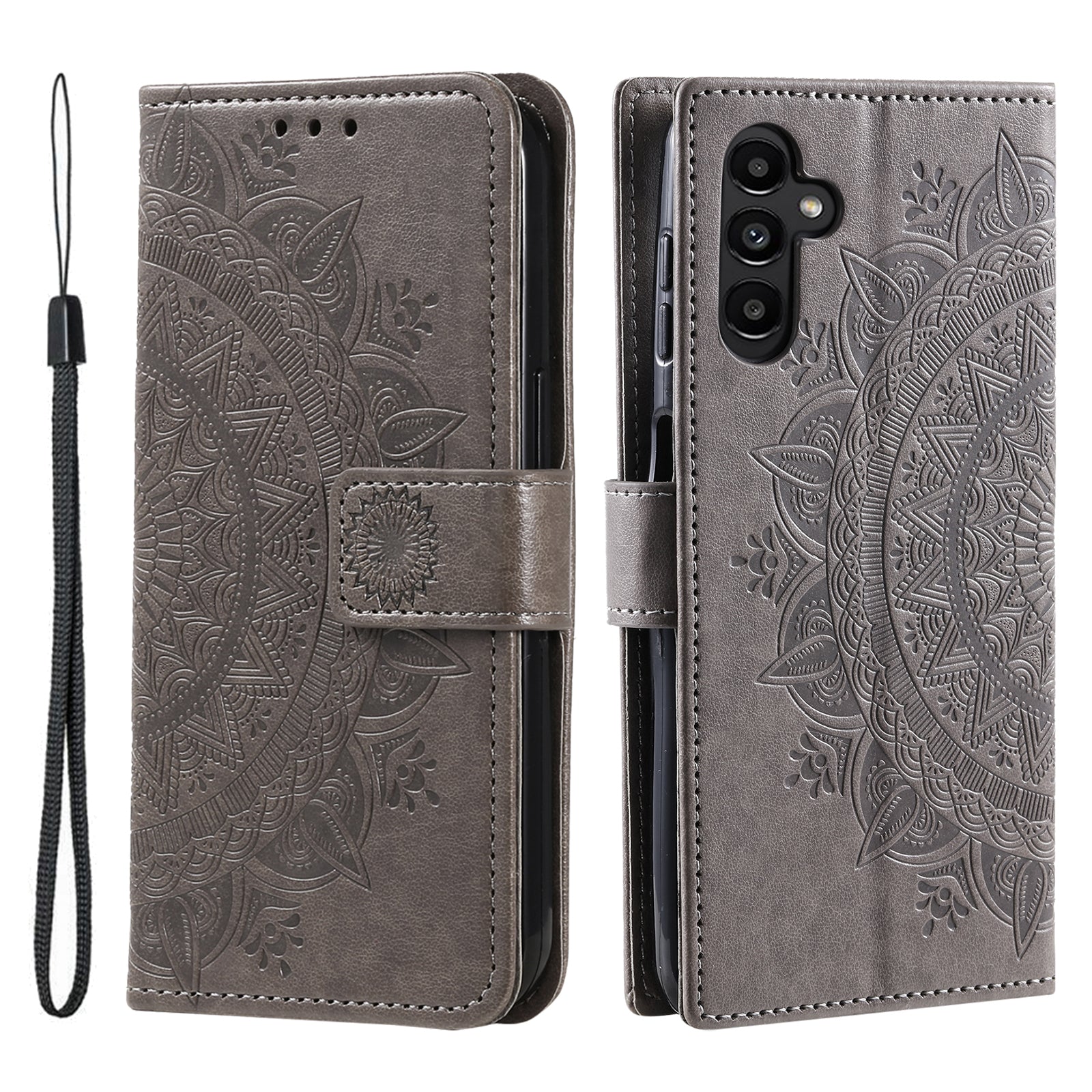 For Samsung Galaxy S23 FE Anti-Scratch PU Leather Cover Imprinted Mandala Flower Wallet Phone Stand Case with Strap For Samsung Galaxy S23 FE Anti-Scratch PU Leather Cover Imprinted Mandala Flower Wallet Phone Stand Case with Strap